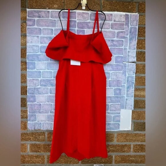 Victoria Beckham Off Shoulder Bandeau Dress in Tomato Red size 8 - Picture 9 of 16